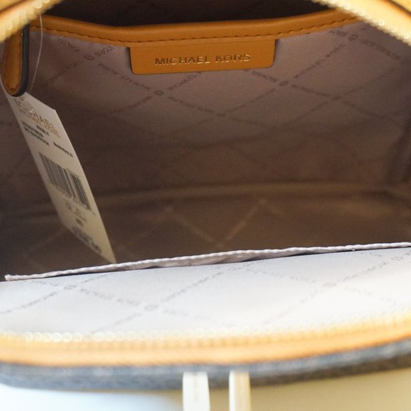 Michael Kors Kenly Medium Backpack MK Brown Yellow - Picture 7 of 10